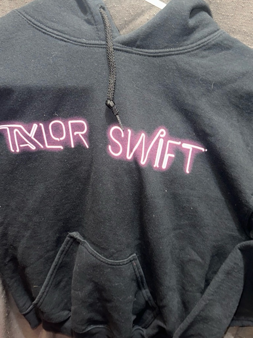 Taylor Swift Black Hoodie with Pink Logo Sweater